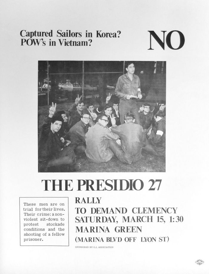 flyer advertising a public protest on March 15 (1969)