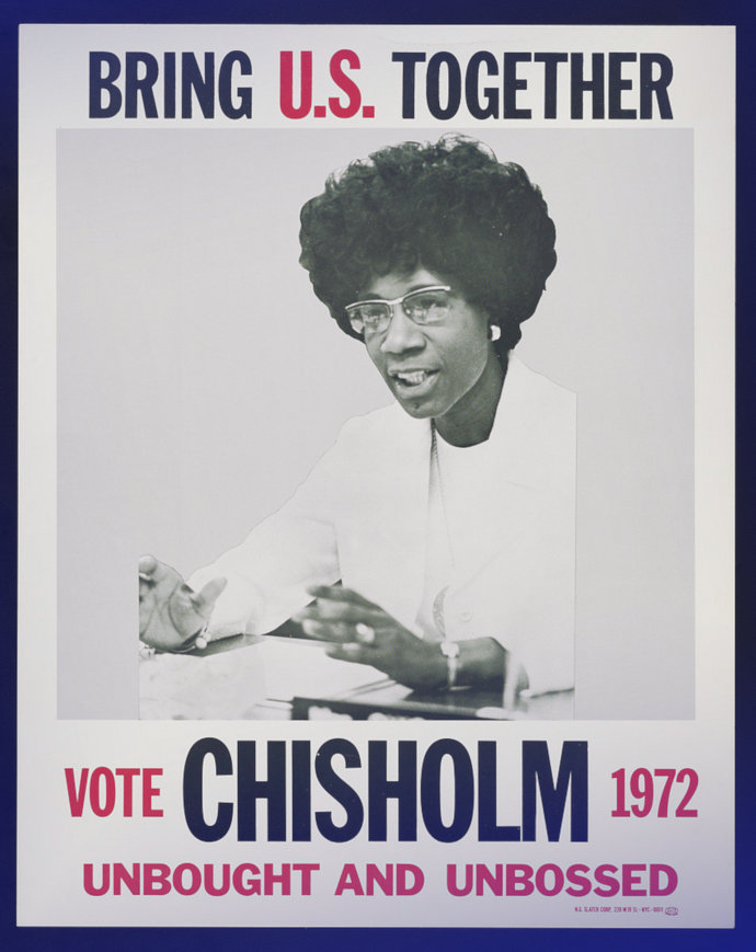 1972 campaign poster for Shirley Chisolm